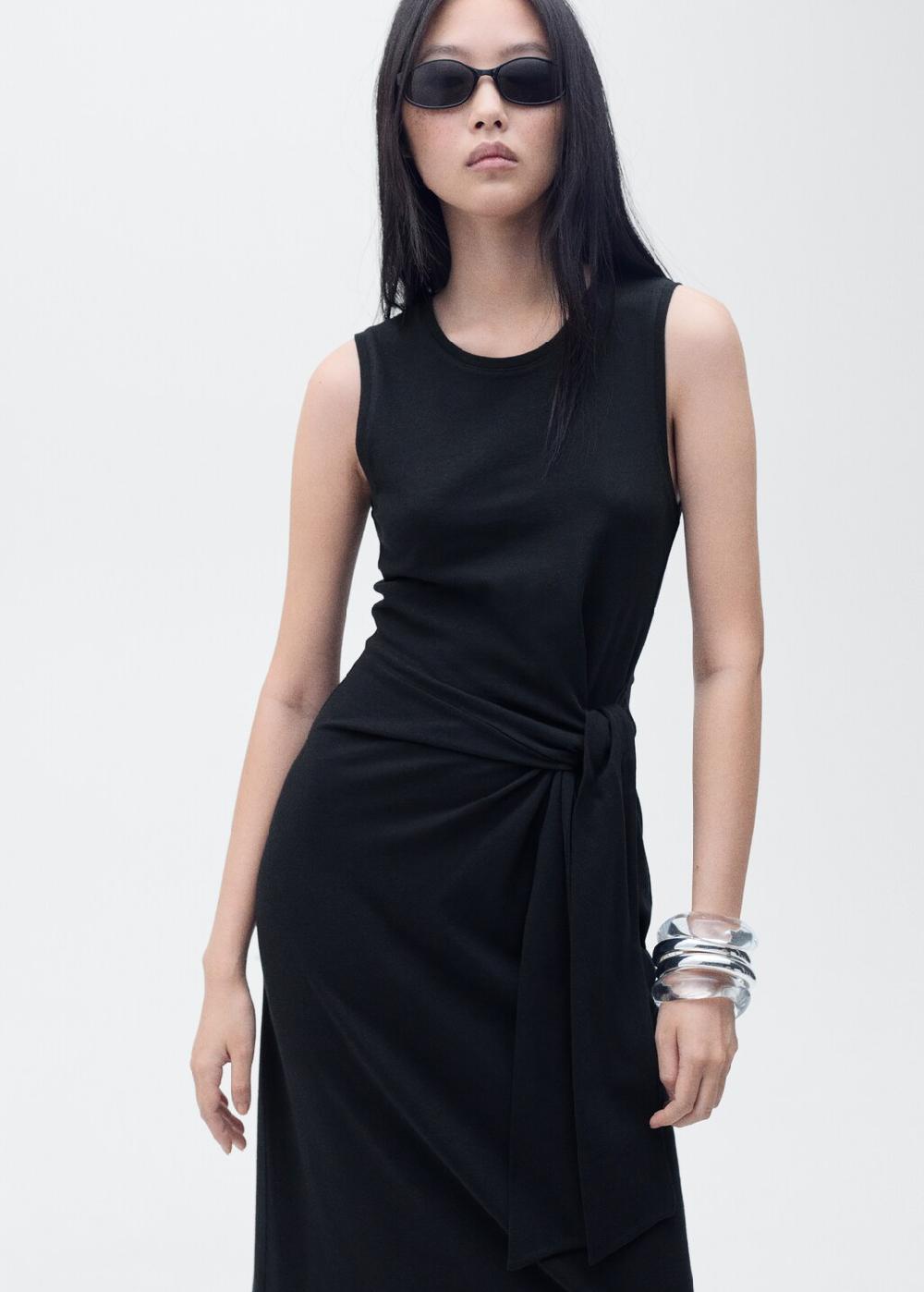 Mango Vestito midi cotone nodo