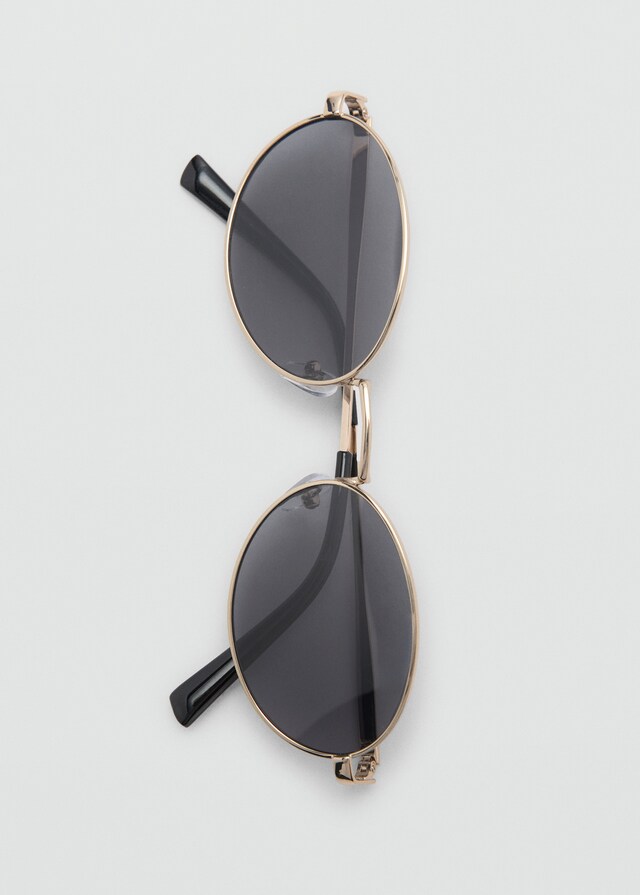 Mango Occhiali Da Sole Tondi Montatura Metallizzata