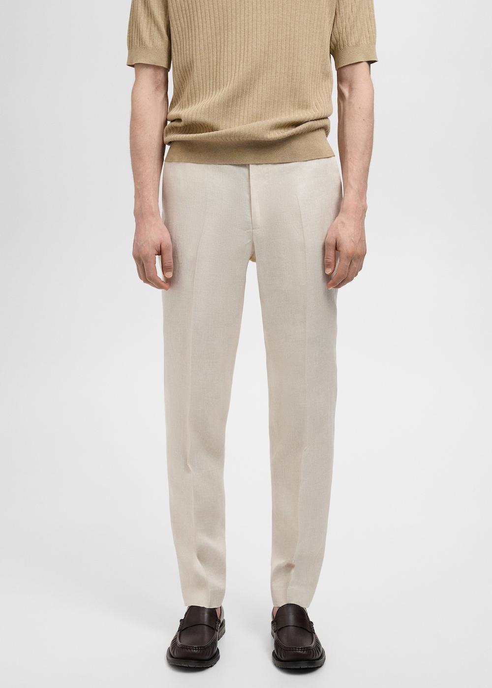 Mango Pantaloni da completo Amalfi 100% lino slim fit