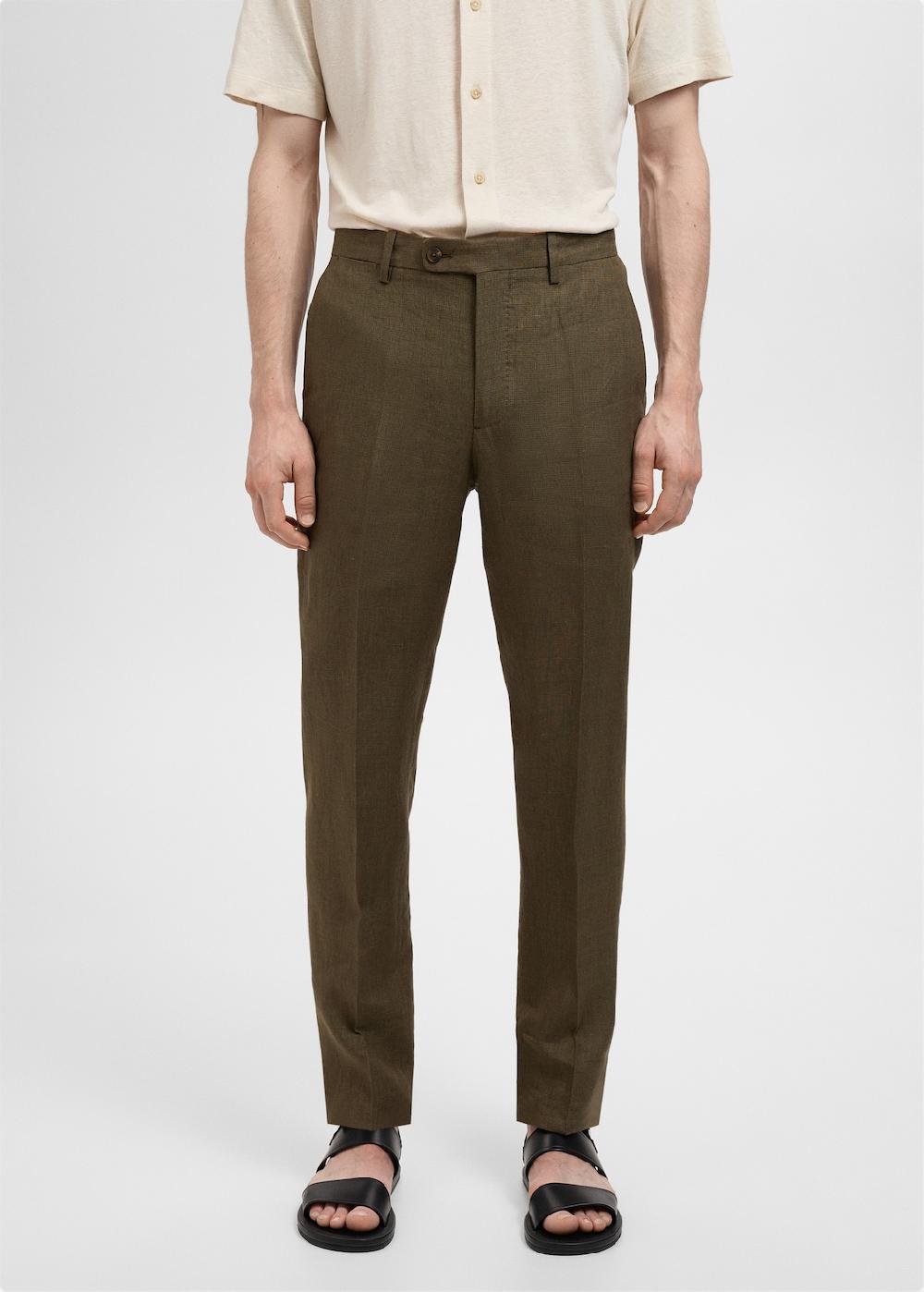 Mango Pantaloni da completo Amalfi 100% lino slim fit