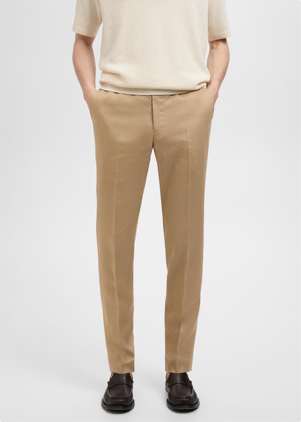 Mango Pantaloni da completo Amalfi 100% lino slim fit