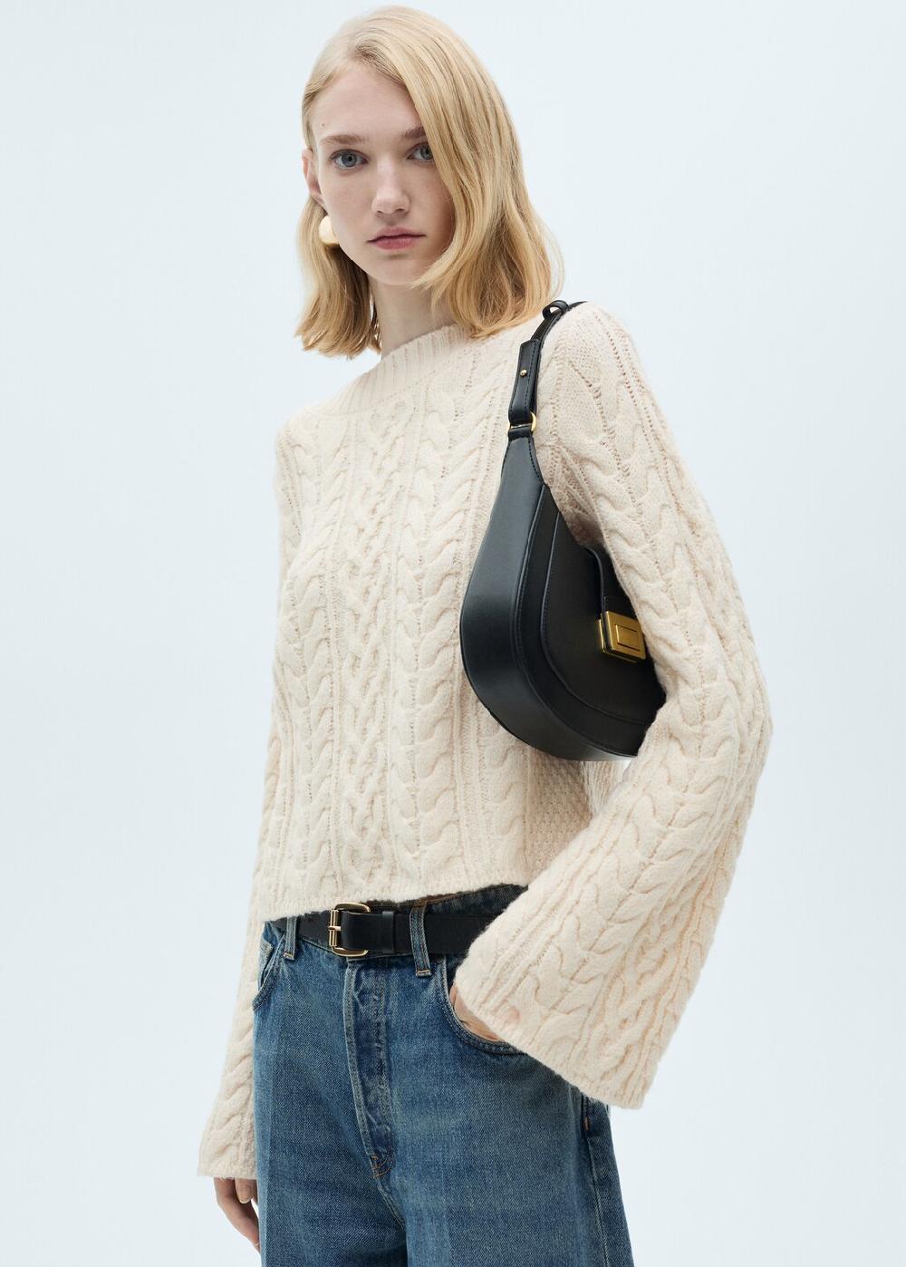 Mango Pullover maniche scampanate maglia intrecciata