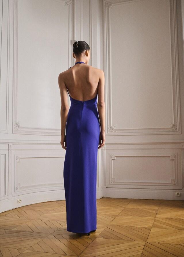 Mango Vestito Halter Drappeggiato Con Ornamento Floreale