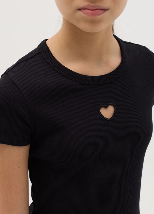 Ovs Abito Lungo In Cotone Stretch A Costine Con Cuore