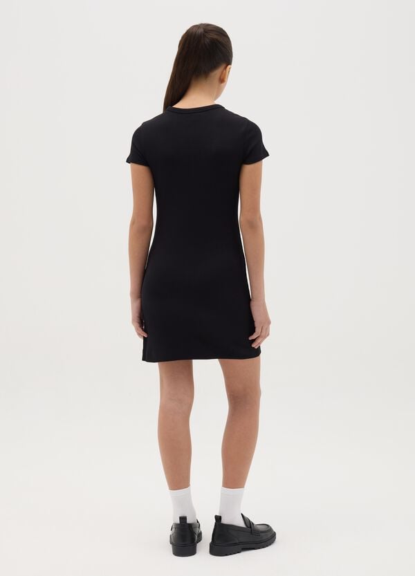 Ovs Abito Lungo In Cotone Stretch A Costine Con Cuore