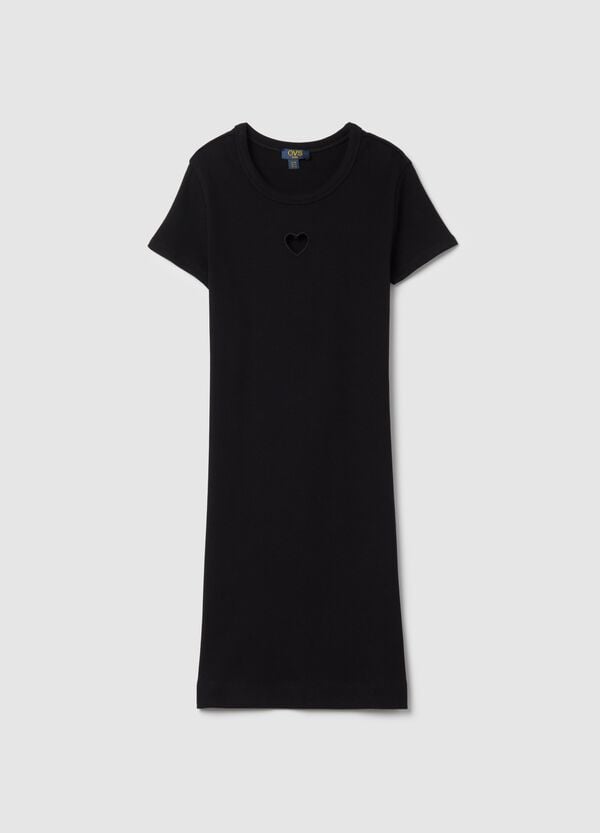 Ovs Abito Lungo In Cotone Stretch A Costine Con Cuore