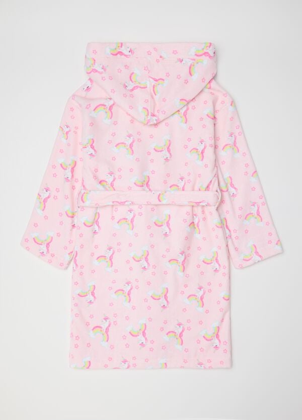 Ovs Accappatoio Rosa Con Cappuccio E Stampa Unicorni
