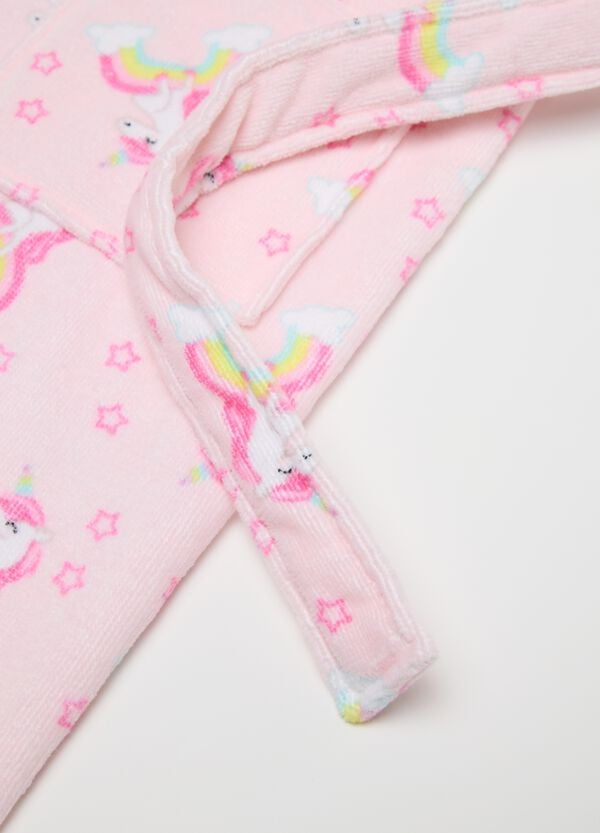 Ovs Accappatoio Rosa Con Cappuccio E Stampa Unicorni