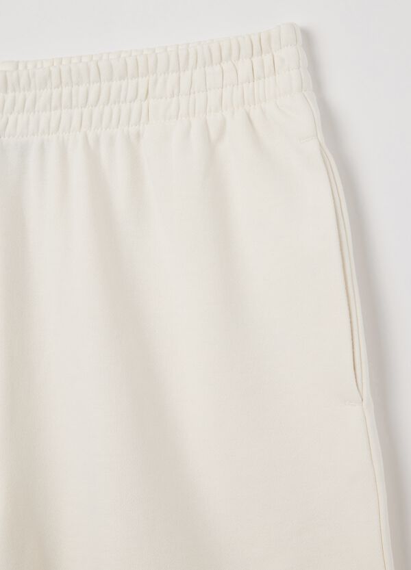 Ovs Bermuda In French Terry Con Vita Elasticata Bianco