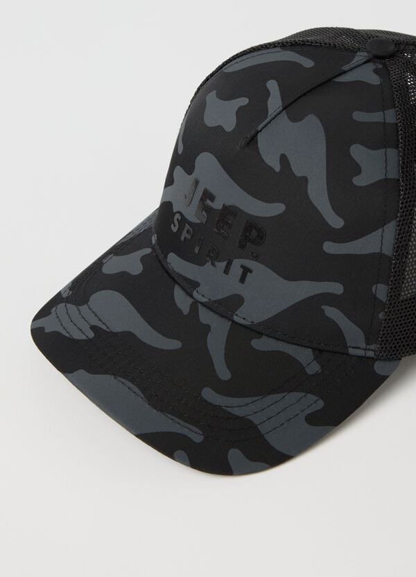 Ovs Berretto Da Baseball Nero Camouflage Con Stampa Logo