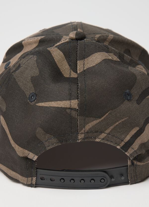 Ovs Berretto Da Baseball Verde Con Fantasia Camouflage
