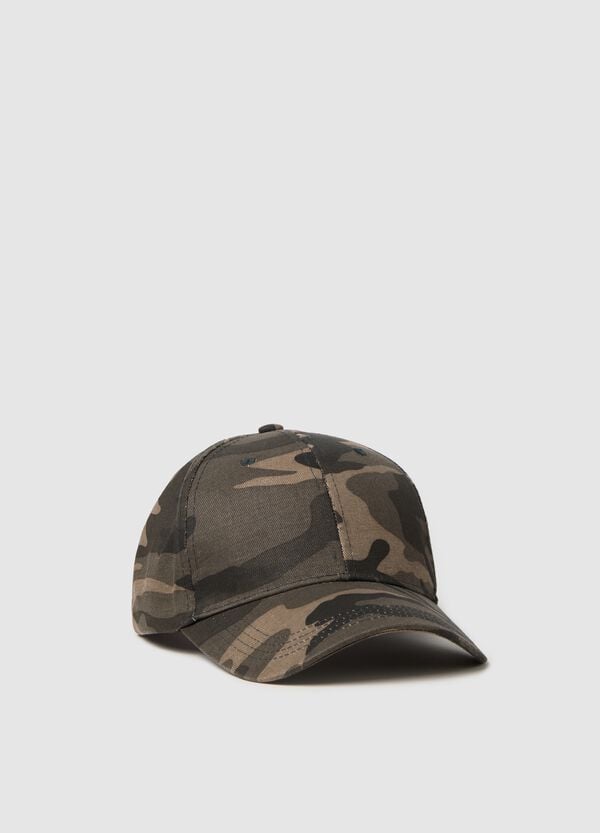 Ovs Berretto da baseball verde con fantasia camouflage