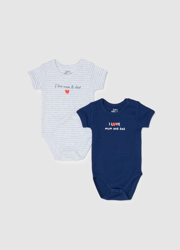 Ovs Bipack body in cotone con stampa I Love Mum & Dad