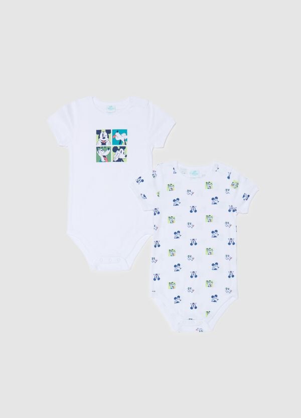 Ovs Bipack body in cotone con stampa Topolino e Pluto
