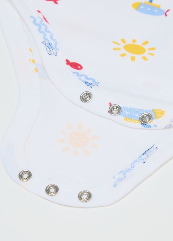 Ovs Bipack Body Smanicati In Cotone Bio Con Stampa Bianco