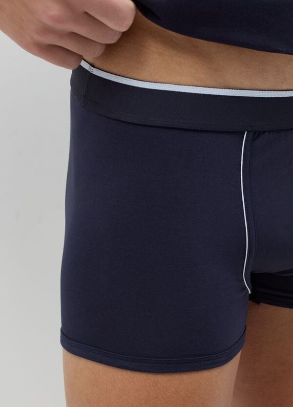 Ovs Bipack Boxer In Cotone Supima Piping A Contrasto