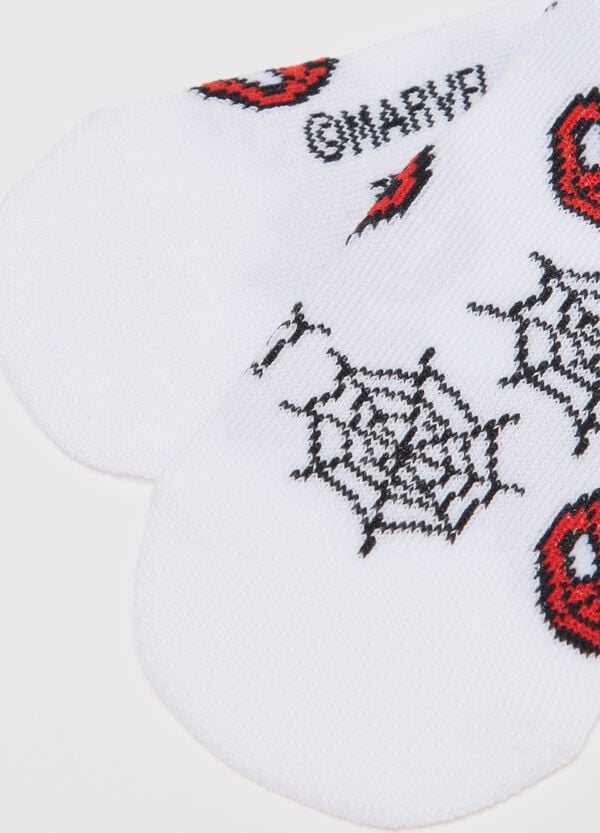 Ovs Bipack Calze Corte Con Disegno Spider-Man Blu Bianco