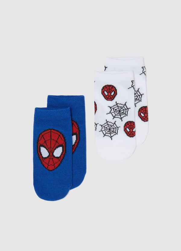 Ovs Bipack calze corte con disegno Spider-Man blu bianco