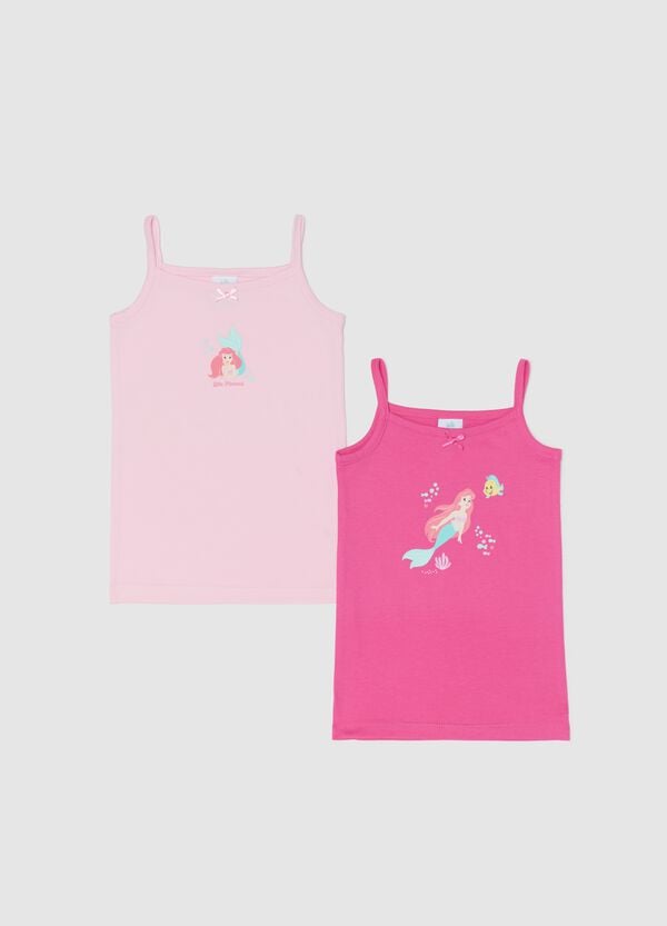 Ovs Bipack canotte in cotone con stampa La Sirenetta rosa