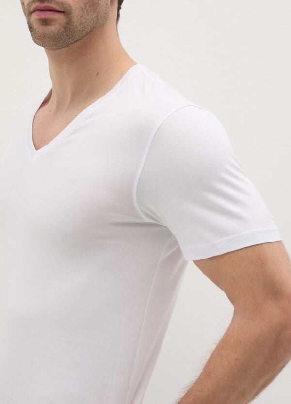 Ovs Bipack T-shirt Intima In Cotone Supima Scollo A V