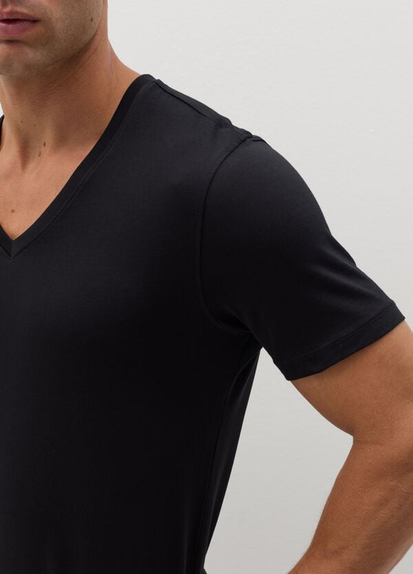 Ovs Bipack T-shirt Intima In Cotone Supima Scollo A V
