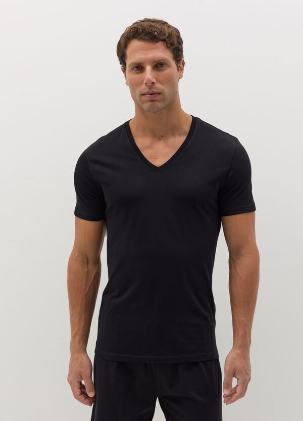 Ovs Bipack t-shirt intima in cotone Supima scollo a V