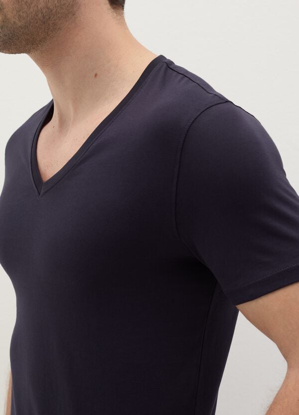 Ovs Bipack T-shirt Intima In Cotone Supima Scollo A V
