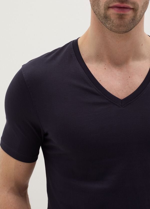 Ovs Bipack T-shirt Intima In Cotone Supima Scollo A V