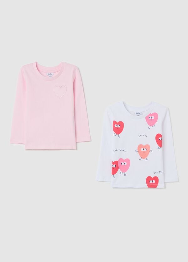 Ovs Bipack t-shirt maniche lunghe in cotone con stampa