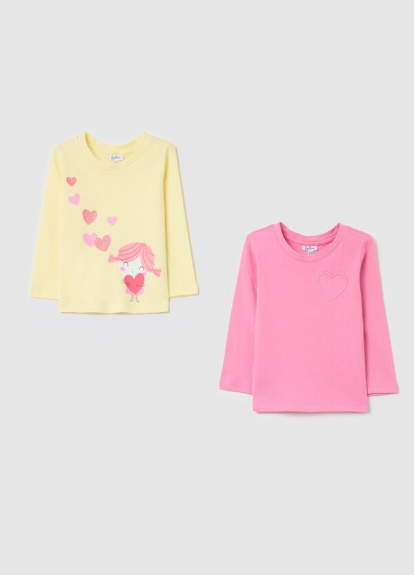 Ovs Bipack t-shirt maniche lunghe in cotone con stampa