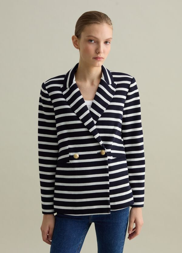 Ovs Blazer Doppiopetto In Maglia Con Bottoni Dorati