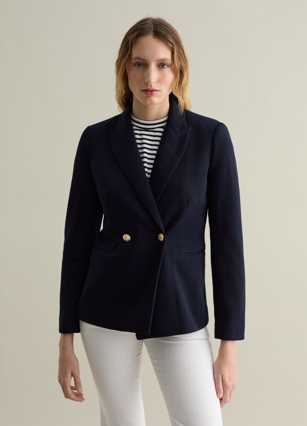 Ovs Blazer Doppiopetto In Maglia Con Bottoni Dorati