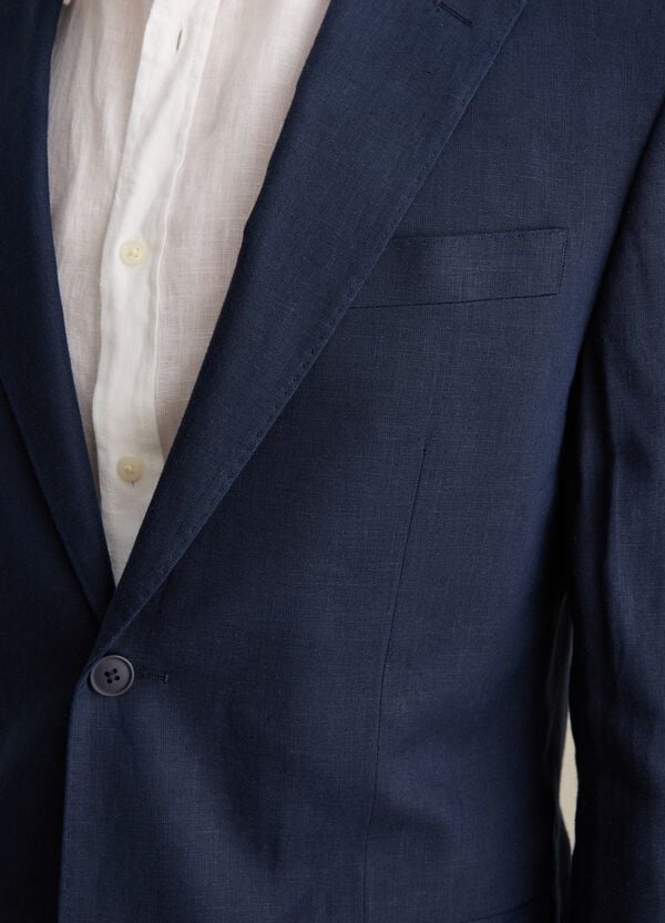 Ovs Blazer Monopetto Regular Fit In Lino Contemporary