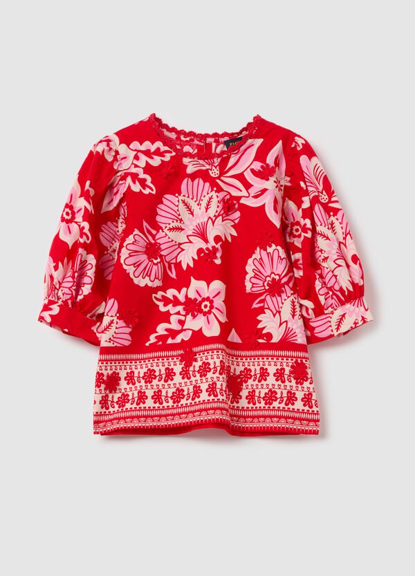 Ovs Blusa In Fantasia Floreale Con Dettagli Sangallo
