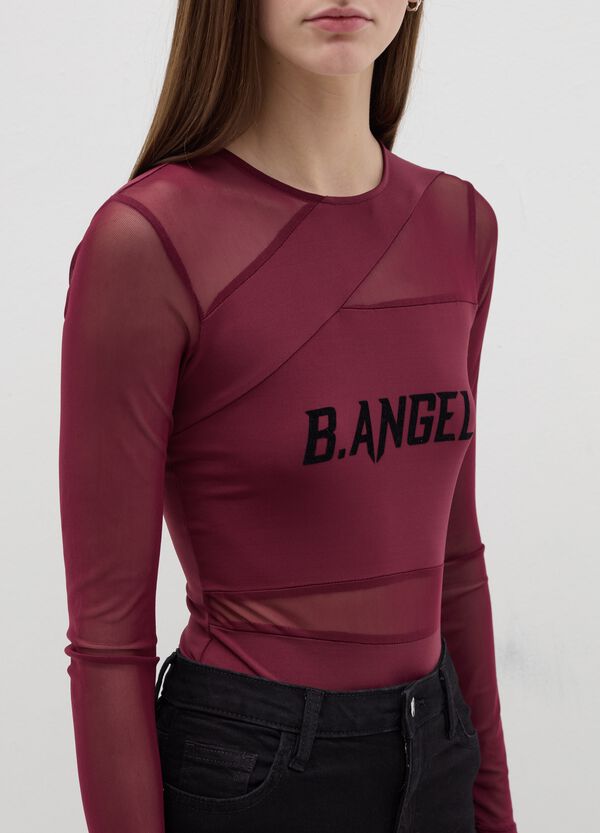 Ovs Body A Maniche Lunghe In Mesh Con Stampa B.ANGEL X MARE FUORI