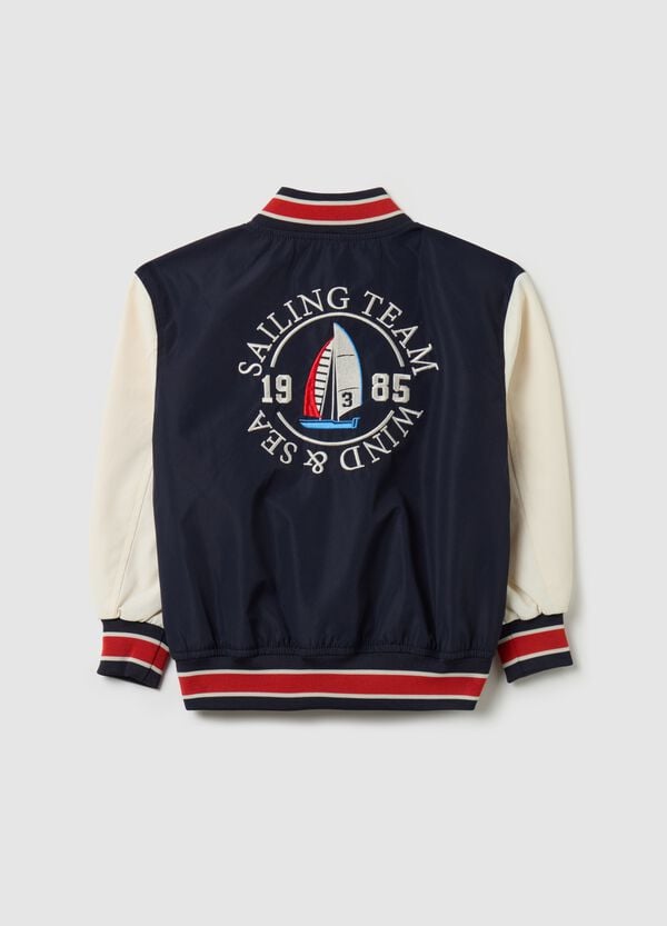 Ovs Bomber Varsity Con Ricamo "Sailing Team Wind & Sea"