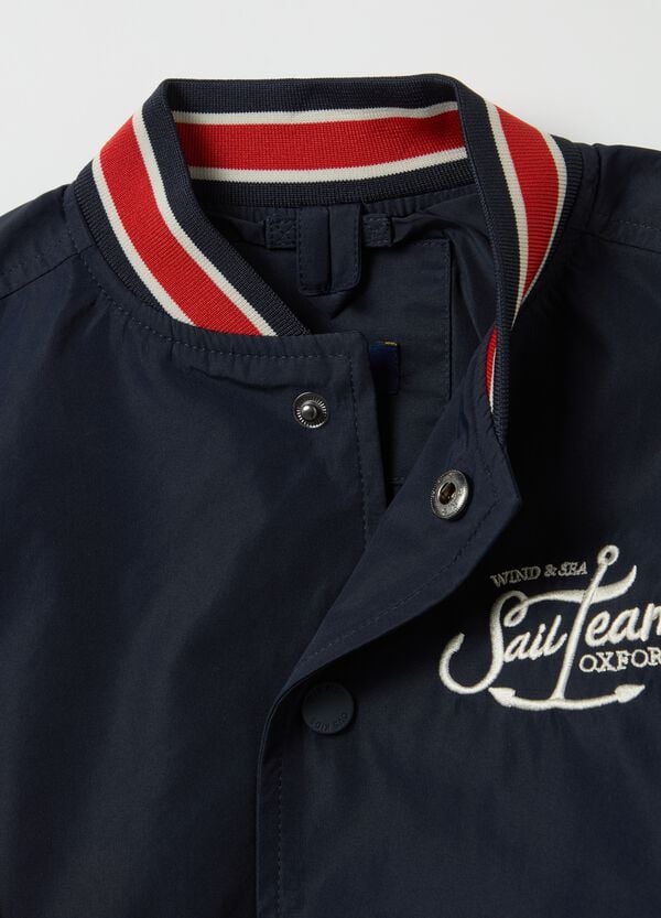 Ovs Bomber Varsity Con Ricamo "Sailing Team Wind & Sea"