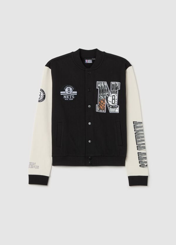 Ovs Bomber varsity patch e stampa NBA Brooklyn Nets