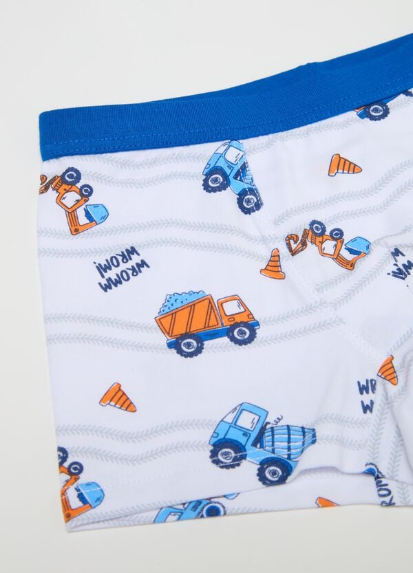 Ovs Boxer In Cotone Stretch Con Stampa Macchine Da Lavoro