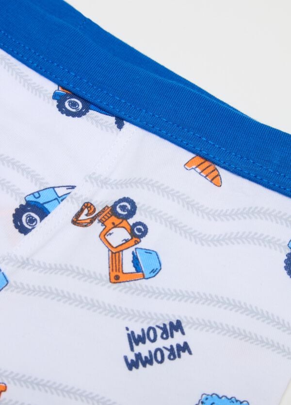 Ovs Boxer In Cotone Stretch Con Stampa Macchine Da Lavoro