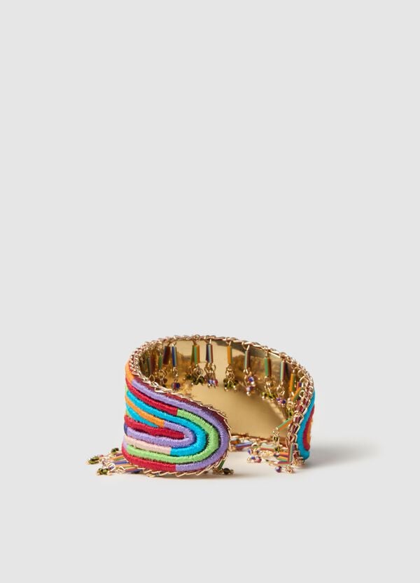 Ovs Bracciale Rigido Con Fili Multicolore E Perline