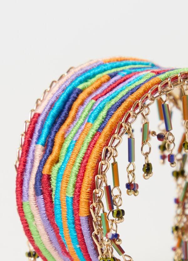 Ovs Bracciale Rigido Con Fili Multicolore E Perline