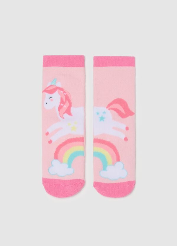Ovs Calze antiscivolo con disegno unicorno e arcobaleno