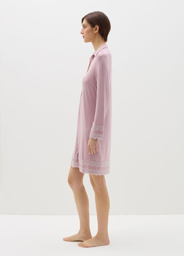 Ovs Camicia Da Notte In Modal Con Dettagli A Contrasto