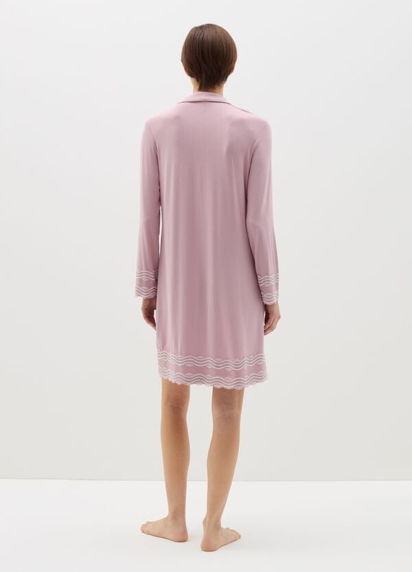 Ovs Camicia Da Notte In Modal Con Dettagli A Contrasto