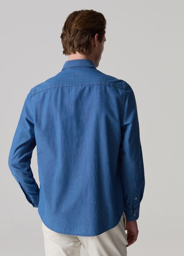 Ovs Camicia In Chambray Con Colletto Alla Francese PIOMBO