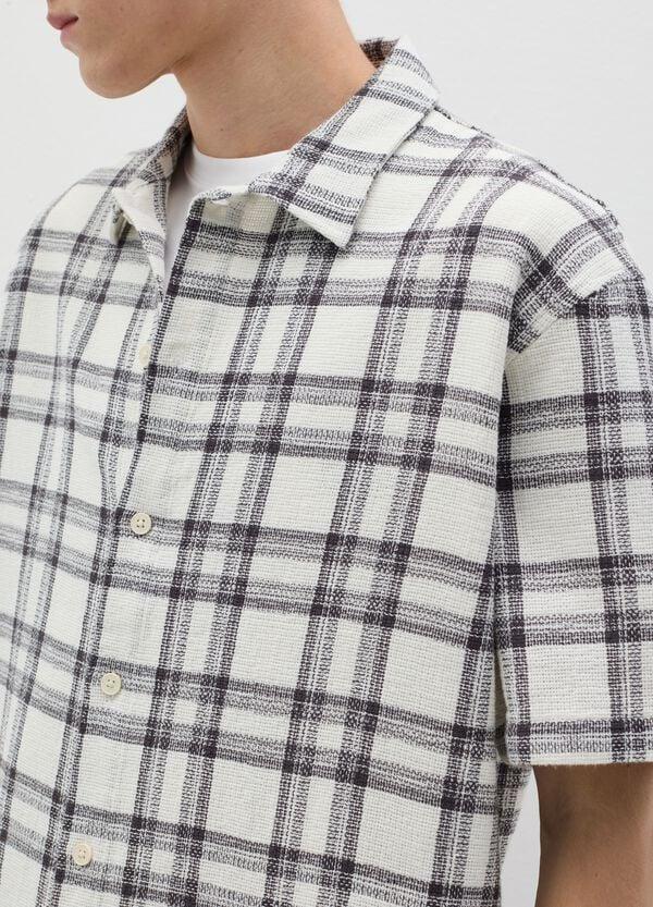 Ovs Camicia In Cotone A Maniche Corte Fantasia Check