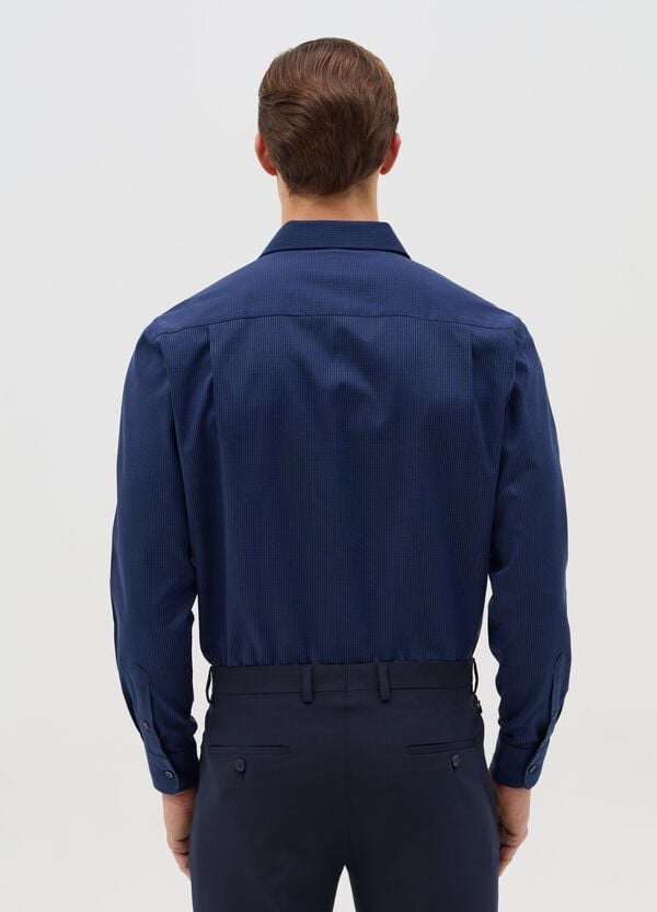 Ovs Camicia Regular Fit Easy Iron Con Micro Fantasia