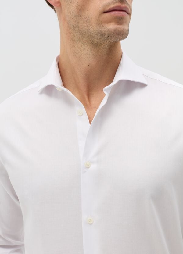 Ovs Camicia Regular Fit Easy Iron In Cotone Oxford Bianco