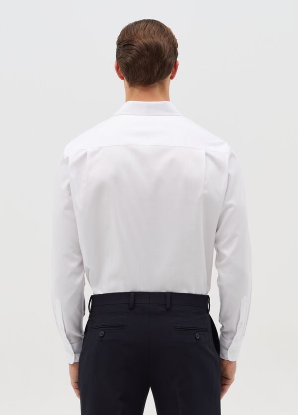 Ovs Camicia Regular Fit Easy Iron In Cotone Oxford Bianco